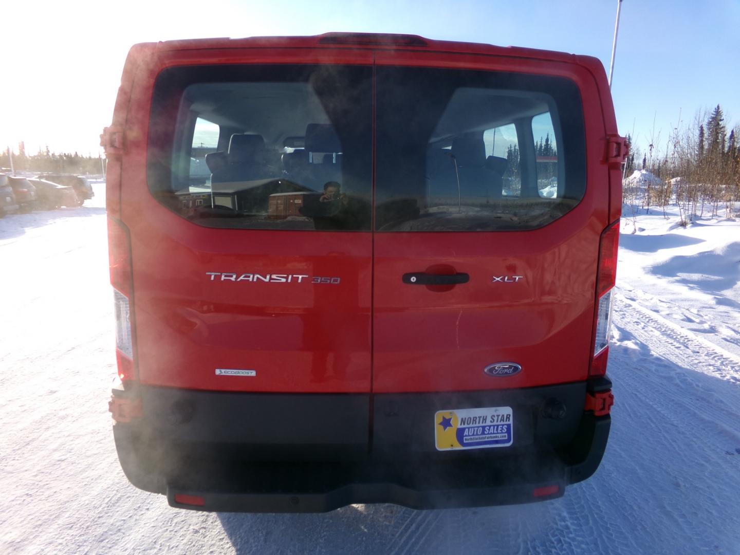 2018 Red Ford Transit 350 Wagon Low Roof XLT w/Sliding Pass. 148-in. WB (1FBZX2YG1JK) with an 3.5L V6 DOHC 24V engine, 6A transmission, located at 2630 Philips Field Rd., Fairbanks, AK, 99709, (907) 458-0593, 64.848068, -147.780609 - Photo#3